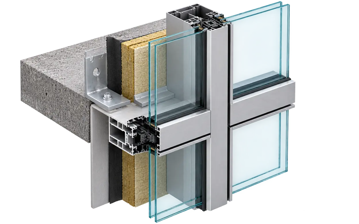ukr-facades-curtain-walling-glazing-system-construction-detail Curtain walling and glazing system showing mullions, transoms, framing and glass