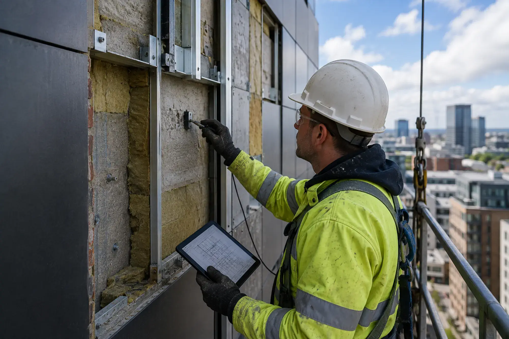 ukr-facades-intrusive-surveys-facade-investigations Facade investigation of high-rise residential building by UKR Facades specialist